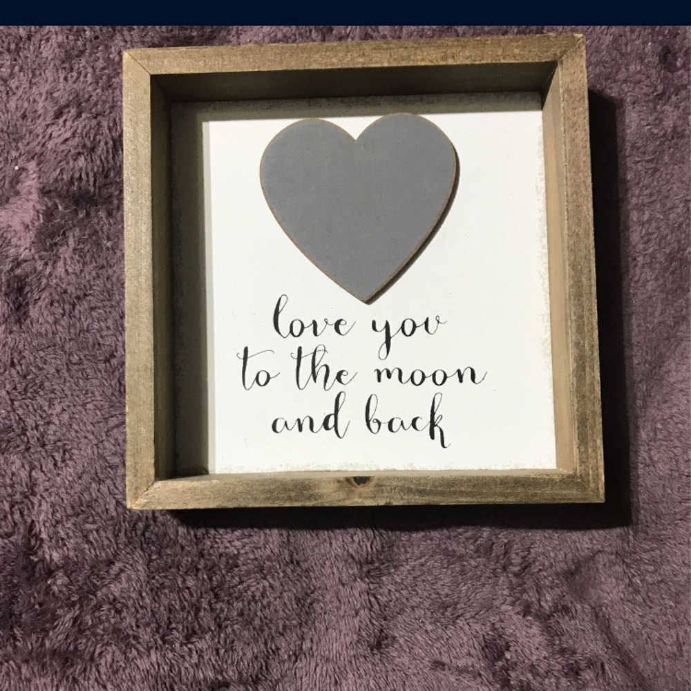 “Moon & Back” Wooden Sign